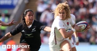 Ellie Kildunne scoring against New Zealand