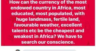 ?Nobody is working for this great country? Joe Igbokwe laments as he questions how Nigeria?s currency is the weakest in Africa