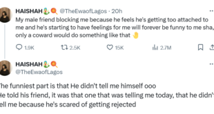 Only a coward will do something like that - Nigerian lady calls out male friend who blocked her after he began catching feelings for her