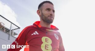 Defender Rhys Norrington-Davies during a Wales training session