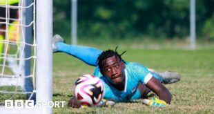 Sammy Harvey in action for his country