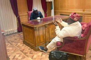 Tinubu departs UK for France