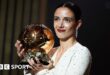 Barcelona's Spanish midfielder Aitana Bonmati receives the Woman Ballon d'Or award