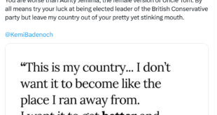 You are worse than Aunty Jemima and the female version of Uncle Tom - FFK slams Nigerian-born British lawmaker Kemi Badenoch for saying she doesn