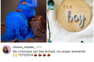 Actress Chioma Chijioke welcomes baby boy with new partner