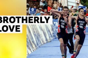 Alistair Brownlee helps his exhausted brother Jonny over the finish line in a dramatic end to the Triathlon World Series in Mexico in 2016.