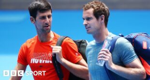 Novak Djokovic and Andy Murray at the Australian Open in 2019