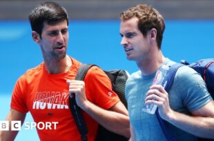 Novak Djokovic and Andy Murray at the Australian Open in 2019