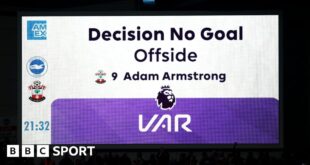 Cameron Archer scores a disallowed goal for Southampton