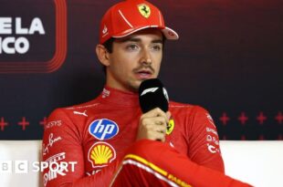 Charles Leclerc speaking during a press conference