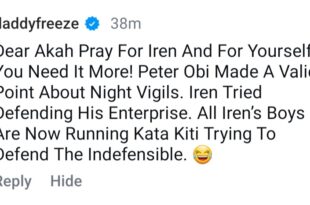 Daddy Freeze hits back after actor Akah Nnani called for prayers for him