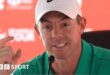 Rory McIlroy speaking to the media at the HSBC Abu Dhabi Championship