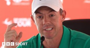 Rory McIlroy speaking to the media at the HSBC Abu Dhabi Championship