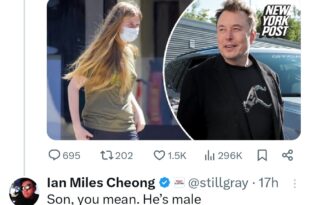 Elon Musk reacts after his transdaughter said she