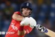 England's Liam Livingstone bats against West Indies in St Lucia