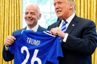 FIFA President, Gianni Infantino congratulates Donald Trump after he declared victory in US election