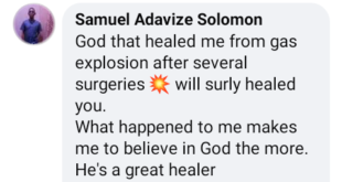 God is a great healer - Nigerian man who survived gas explosion declares