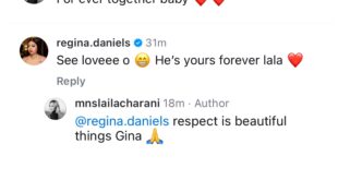 ?He is yours forever?- Regina Daniels reacts to her co-wife, Laila?s post gushing about her 14-year union to their husband