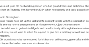 His last wish was to go back to Nigeria and be with family - Friends mourn as 34-year-old Nigerian man d!es in his apartment in UK