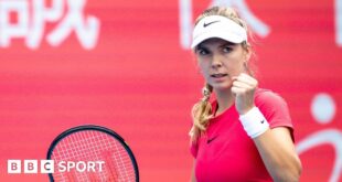 Katie Boulter celebrates victory in Hong Kong