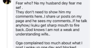 I am not a weak and understanding wife. My husband is afraid of me - Nigerian woman boasts