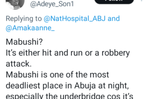 Mabushi is a d3ath trap - X users react as National Hospital Abuja seeks help identifying woman found unconscious by roadside