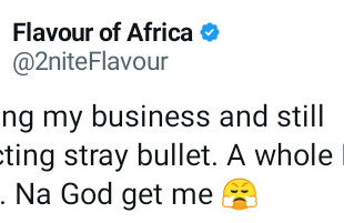 "Minding my business and still collecting stray bullet" - Singer Flavour reacts as man reveals plan to hide Miss Universe Africa, Chidinma Adetshina from him