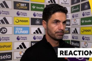 Watch Arsenal manager Mikel Arteta's post-match interview after his side's 1-0 defeat at Newcastle