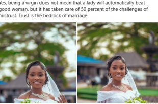 Nigerian wedding photographer congratulates bride who got married as a virgin