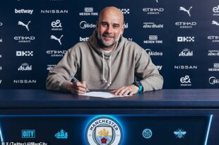 Pep Guardiola signs new two-year contract at Manchester City until 2027