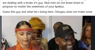 Real men do not kneel down to propose no matter the sweetness of your kpekus - Nigerian man says