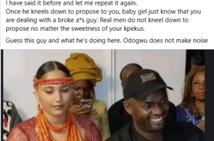 Real men do not kneel down to propose no matter the sweetness of your kpekus - Nigerian man says