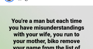 Remove your name from the list of men - Nigerian woman berates men who run to their mothers after every misunderstanding with their wives