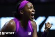 Coco Gauff celebrates a point