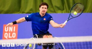 Gordon Reid competing in the Wheelchair Masters