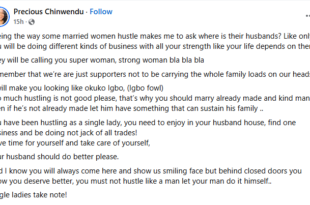 Where are their husbands?  - Nigerian woman asks as she decries trend of married women hustling and running multiple businesses