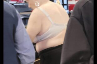 Woman tears her top and votes in bra after being told she couldn