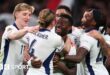 England players celebrate