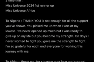 "You picked me up when I was at my lowest" - Chidimma Adetshina expresses gratitude to Nigeria and Africa after Miss Universe feat