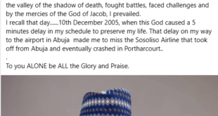 A day of sober reflection for the past 19 years - Man recalls how a 5-minute delay in his schedule made him miss doomed Sosoliso Airlines flight