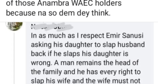 A man has every right to slap his wife and she must not retaliate - Nigerian man says