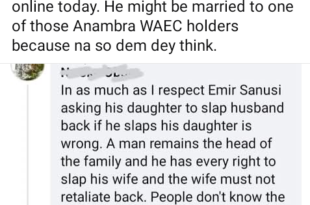 A man has every right to slap his wife and she must not retaliate - Nigerian man says