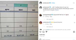 Actor John Dumelo announces his victory in Ghana