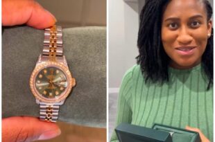 Actor, Williams Uchemba, gifts his wife a Rolex watch as a push present weeks after she welcomed their second child, Ethan (photos)