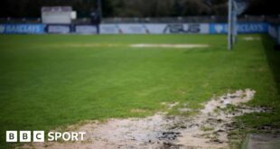 Saturday's domestic Welsh football and rugby fixture list has fallen to the forecast storms