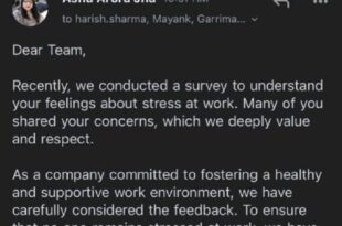 Company shows concern for employees by asking if they are stressed then