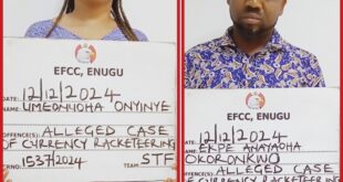 EFCC arraigns bankers for alleged currency racketeering in Enugu