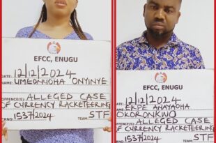 EFCC arraigns bankers for alleged currency racketeering in Enugu