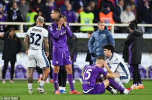 Fiorentina midfielder, Edoardo Bove ?under sedation in intensive care? after collapsing on the pitch during Serie A match with Inter Milan