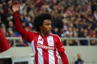 Former Chelsea and Arsenal star, Willian?s Olympiacos contract terminated